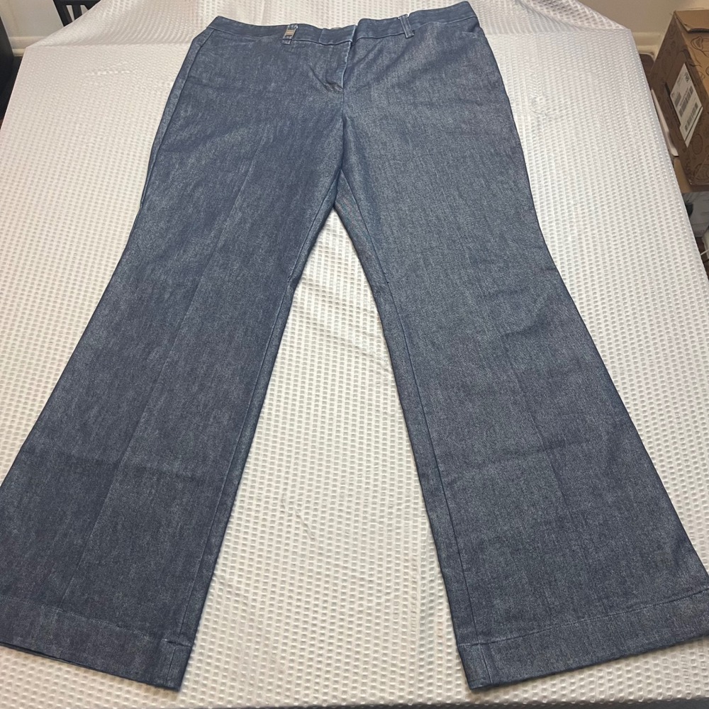 EXPRESS Editor Pants Dark Wash Denim Flare Bootcut Women 12B